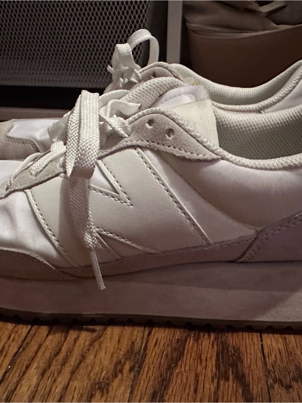 New Balance White Women's Athletic Sneakers - Picture 3 of 8